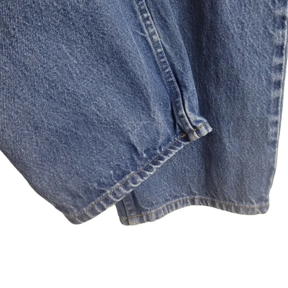 Vtg L.L. Bean Relaxed Fit Blue Jeans 42x34 Big Mens Med Wash Heavy Work Denim